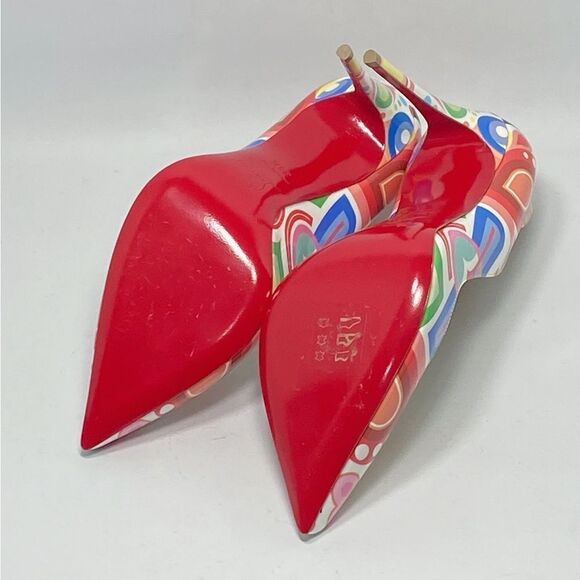 Christian Louboutin Hot Chick Print Pointed Toe Pump size 38.5 - Picture 11 of 13